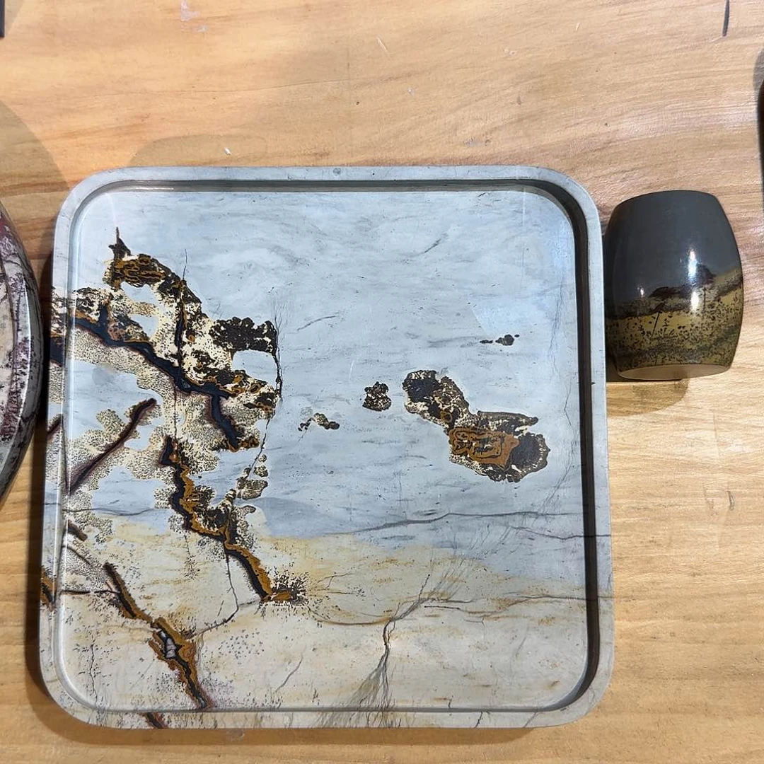 t**y国画石的茶盘 壶承