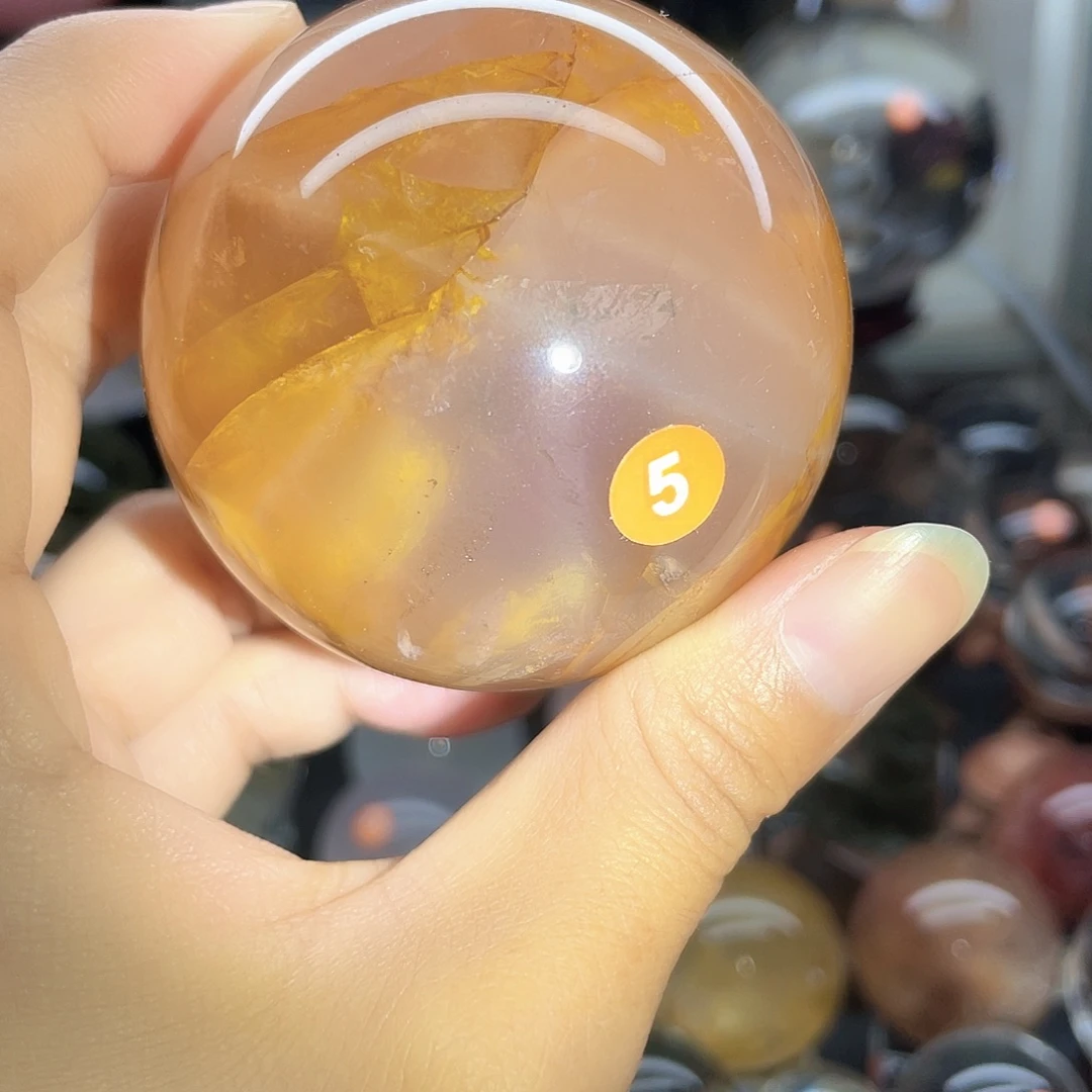 未镶嵌珠宝半成品水晶黄椒花63六芒星