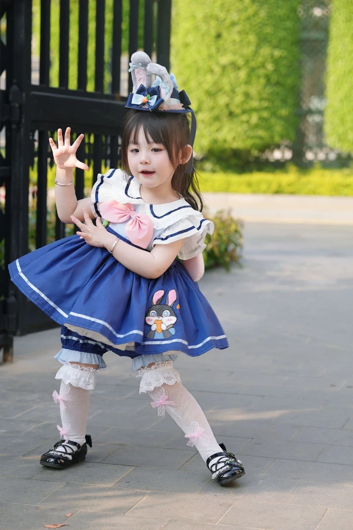 女童兔子警官套装衣服儿童夏装2025新款女孩朱迪日常款生日裙女童