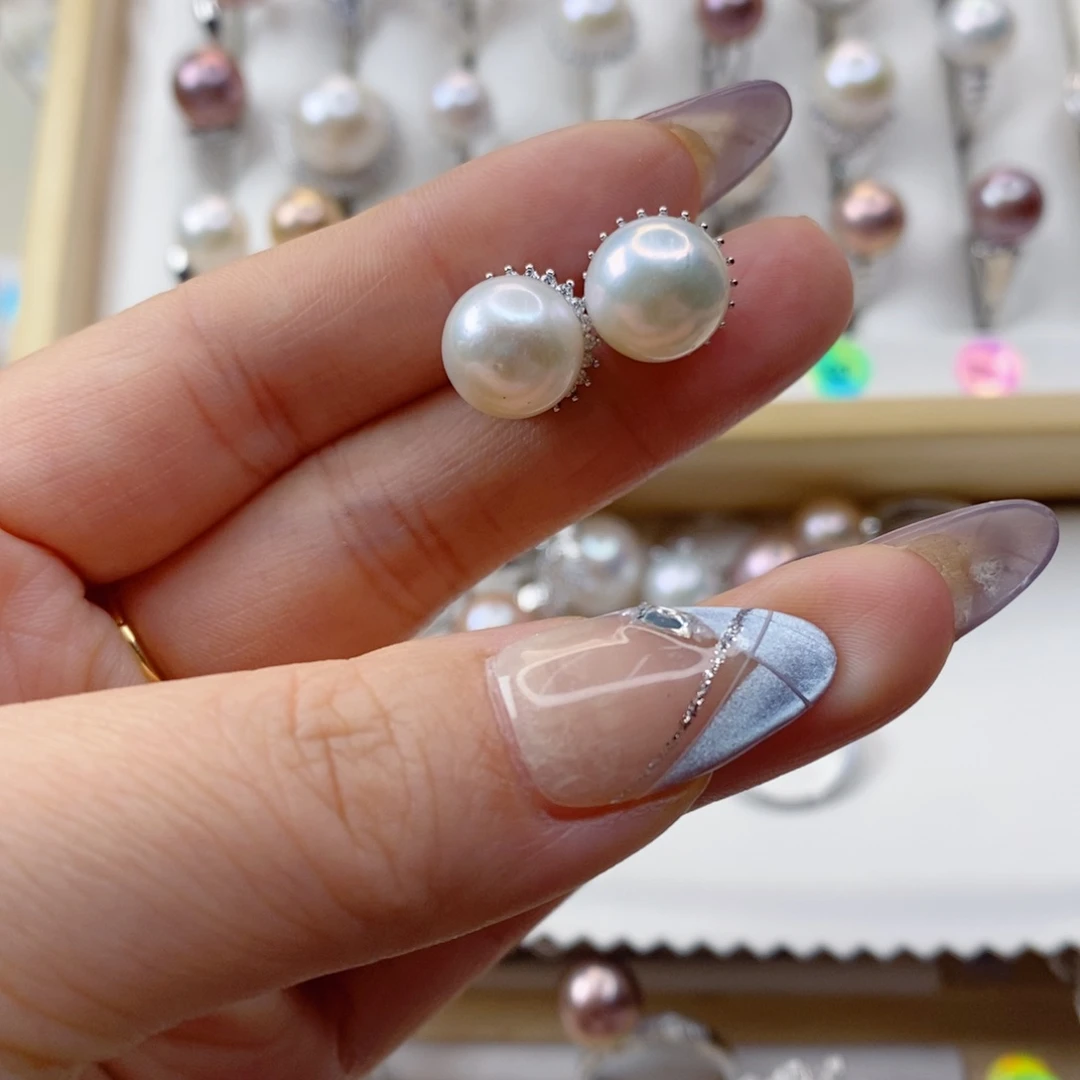 淡水珍珠耳饰合金