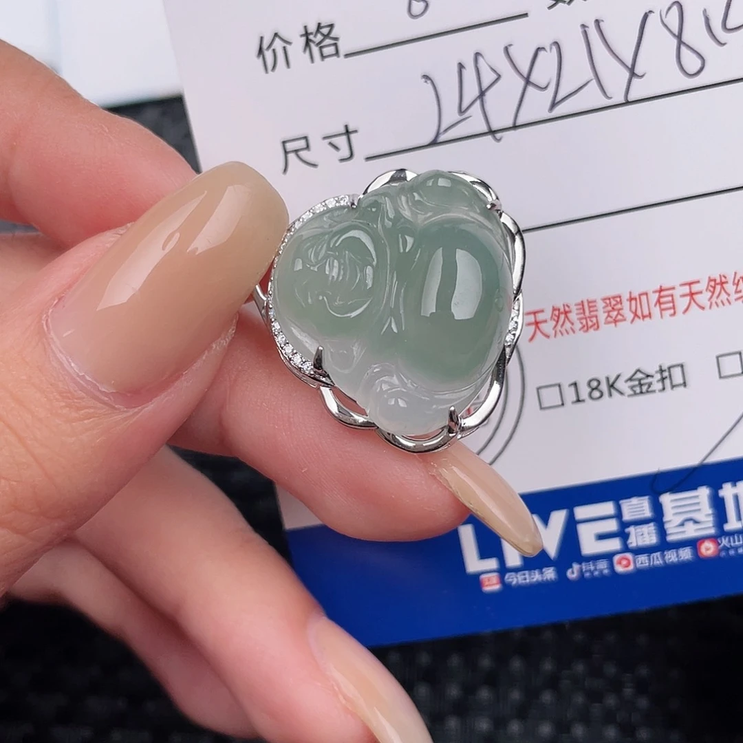 翡翠银S925镶嵌颈饰吊坠