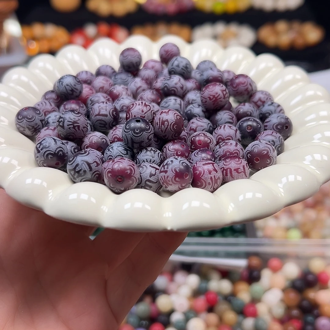 手串菩提根/象牙果卡12紫六字108颗