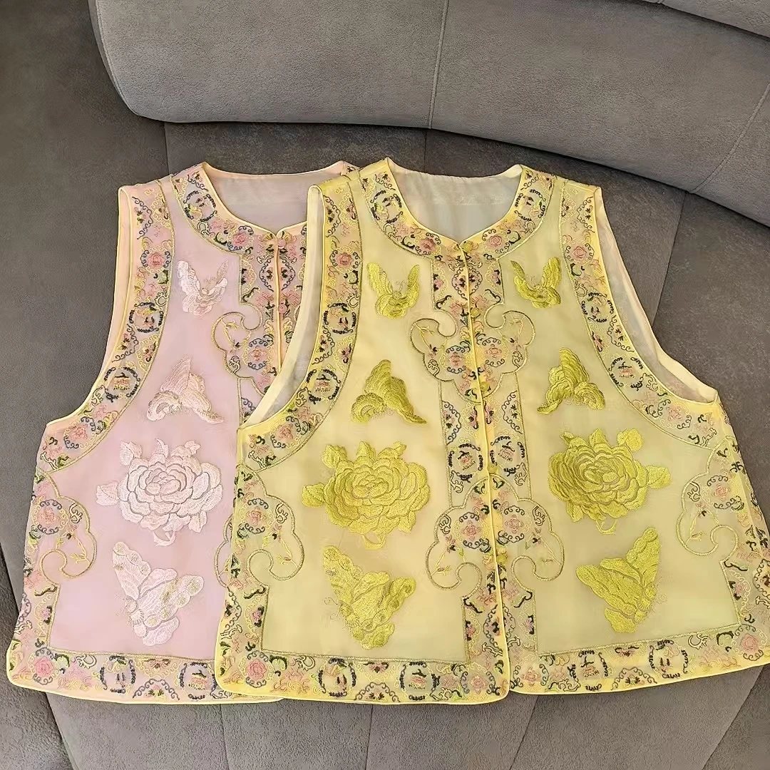 深圳南油乐总-632-新款夏季新中式国风刺绣提花马甲