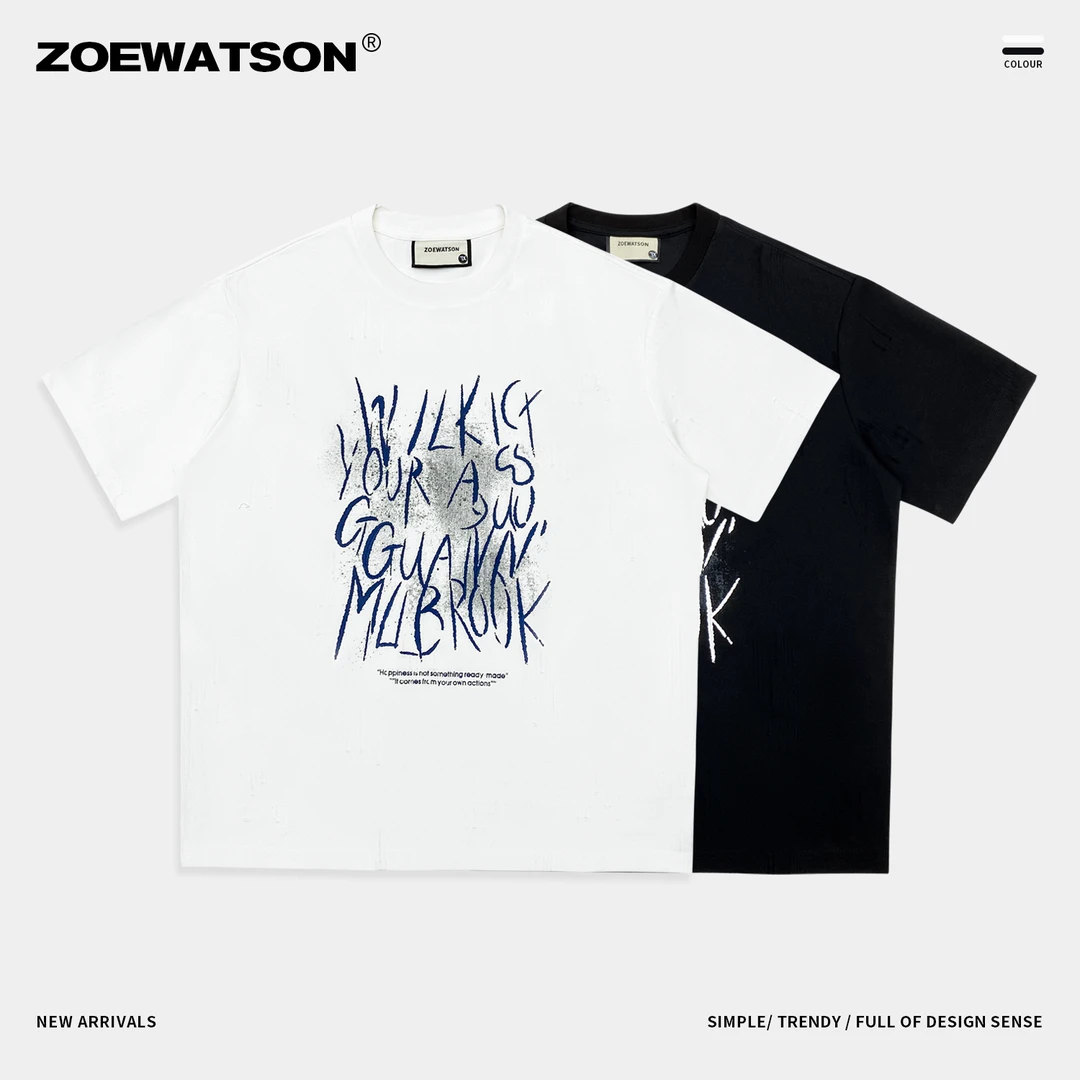 【李晨nic专属】ZOEWATSON美式高街字母圆领夏季潮流宽松情侣Z2550