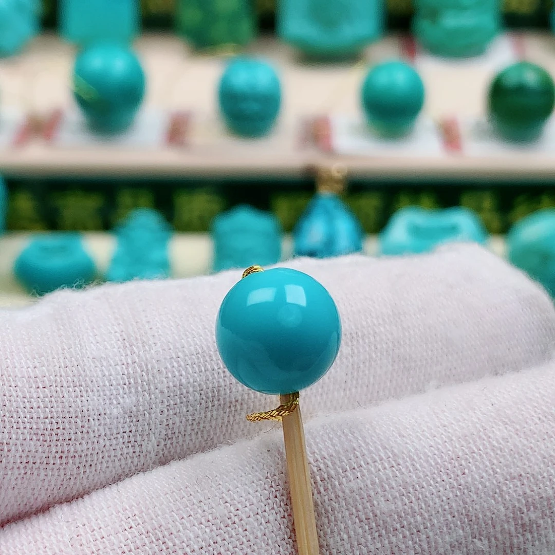 绿松石未镶嵌珠宝奇石圆珠9.9