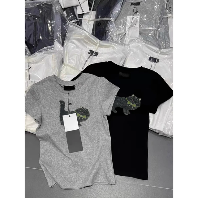 chic韩系欧货修身体恤辣妹上衣短袖女2025年新款显瘦韩系灰色t恤