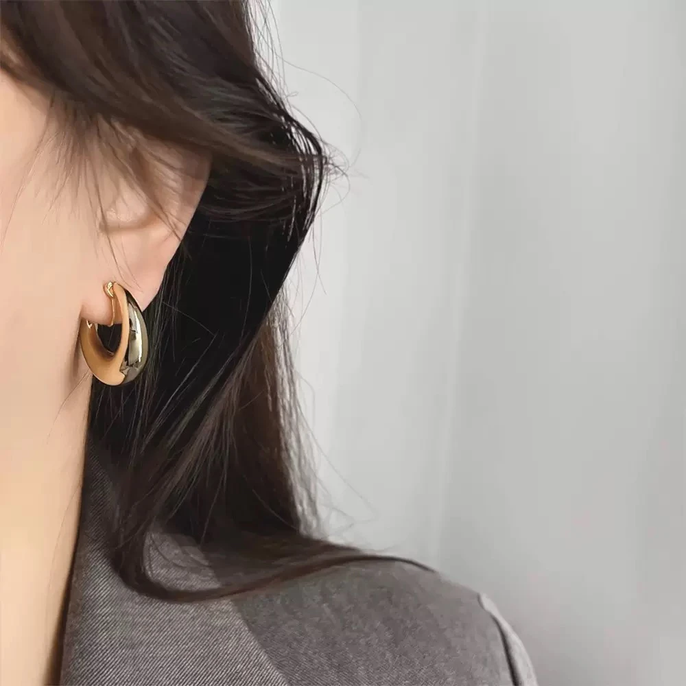 纯铜耳饰 月牙水滴复古法式简约小众时尚百搭冷淡风无耳洞耳夹
