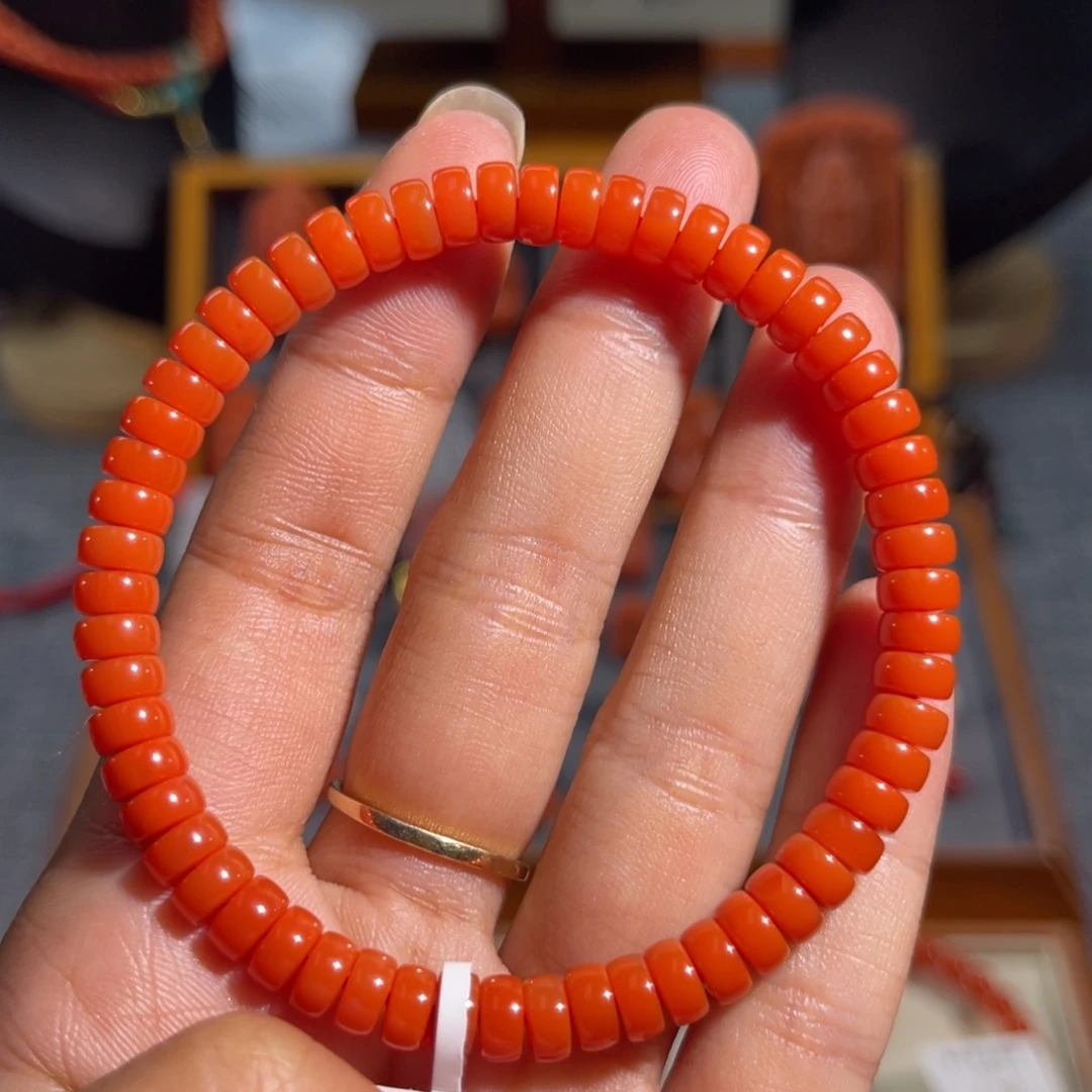 南红玛瑙未镶嵌配饰药片单圈6