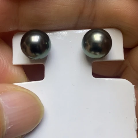 耳饰18K金镶嵌海水珍珠