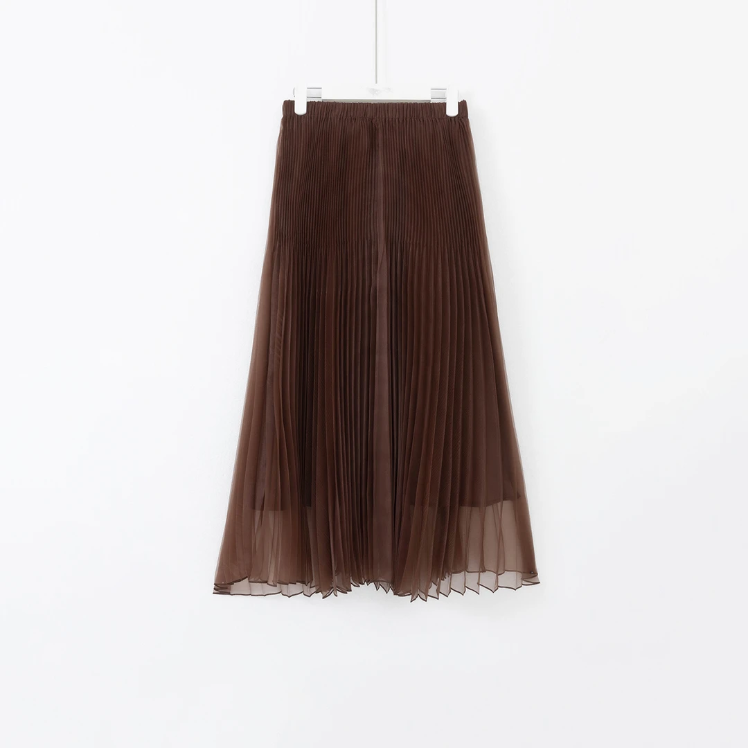 几里与麻 褶皱山本风A型高腰百褶裙半身裙 2081993