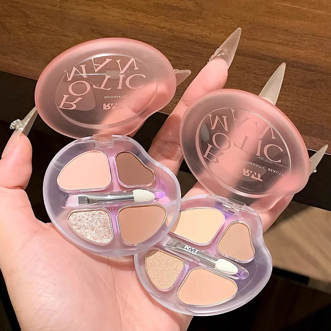 淡颜妈生卧蚕的神！罗小曼四色卧蚕盘 高光卧蚕笔阴影眼影综合盘