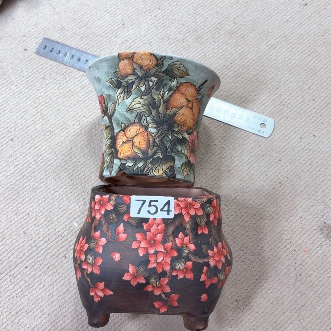 原***呀紫砂花盆陶瓷多肉花盆微瑕