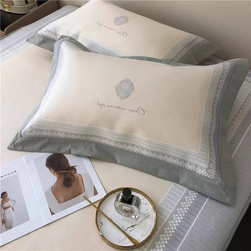 路约威格高端夏季1200D印花冰丝席三件套婴儿可用轻奢夏天裸睡凉