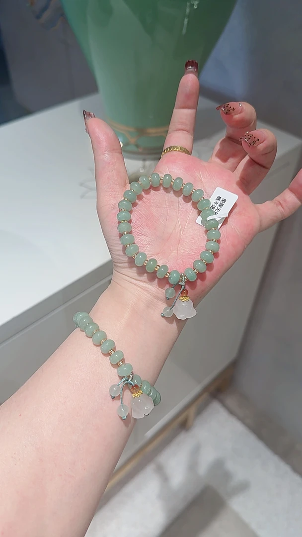 复古女式天然彩玉金丝玉黄珠东陵玉算盘珠糖色几何型女生白色