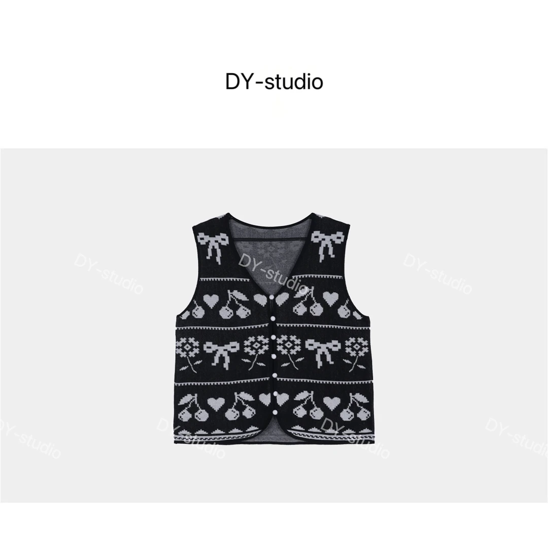 DY-樱桃心冰丝马甲无袖上衣 2025夏款NEW