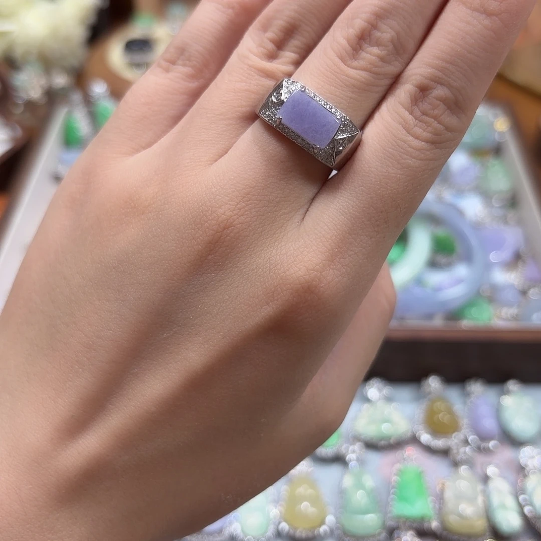 翡翠银S925镶嵌戒指