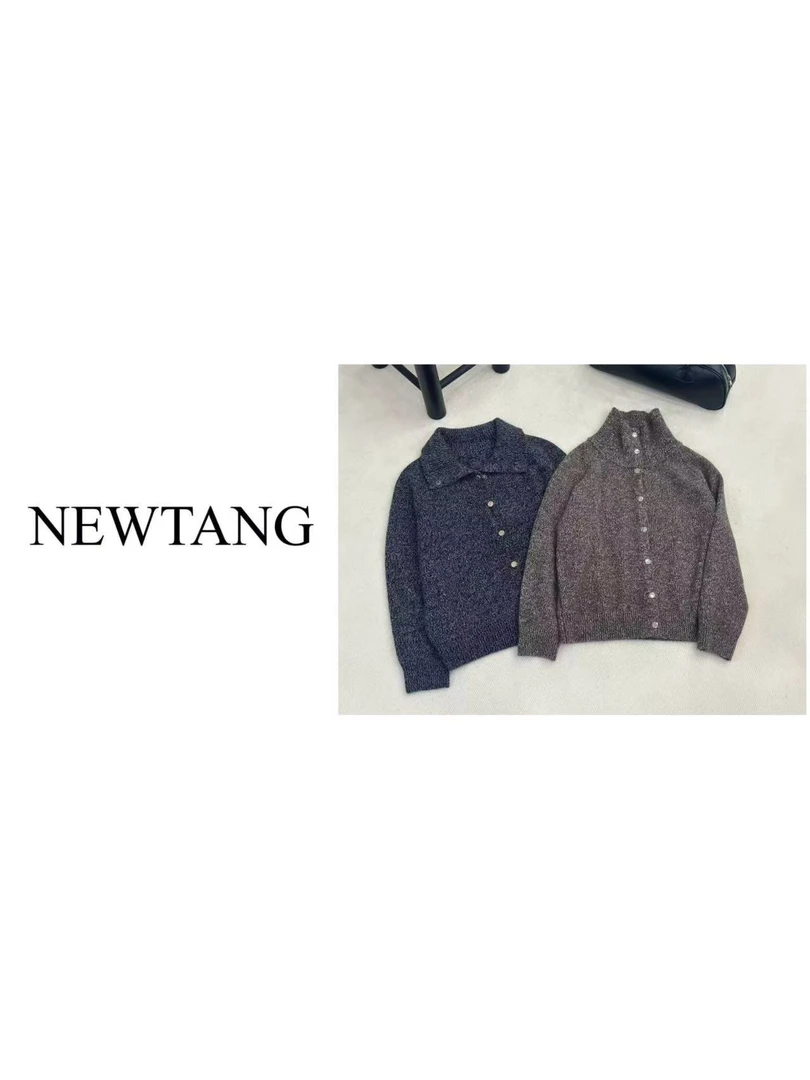 【翻领排扣】109开衫外套休闲针织软糯毛衣上衣