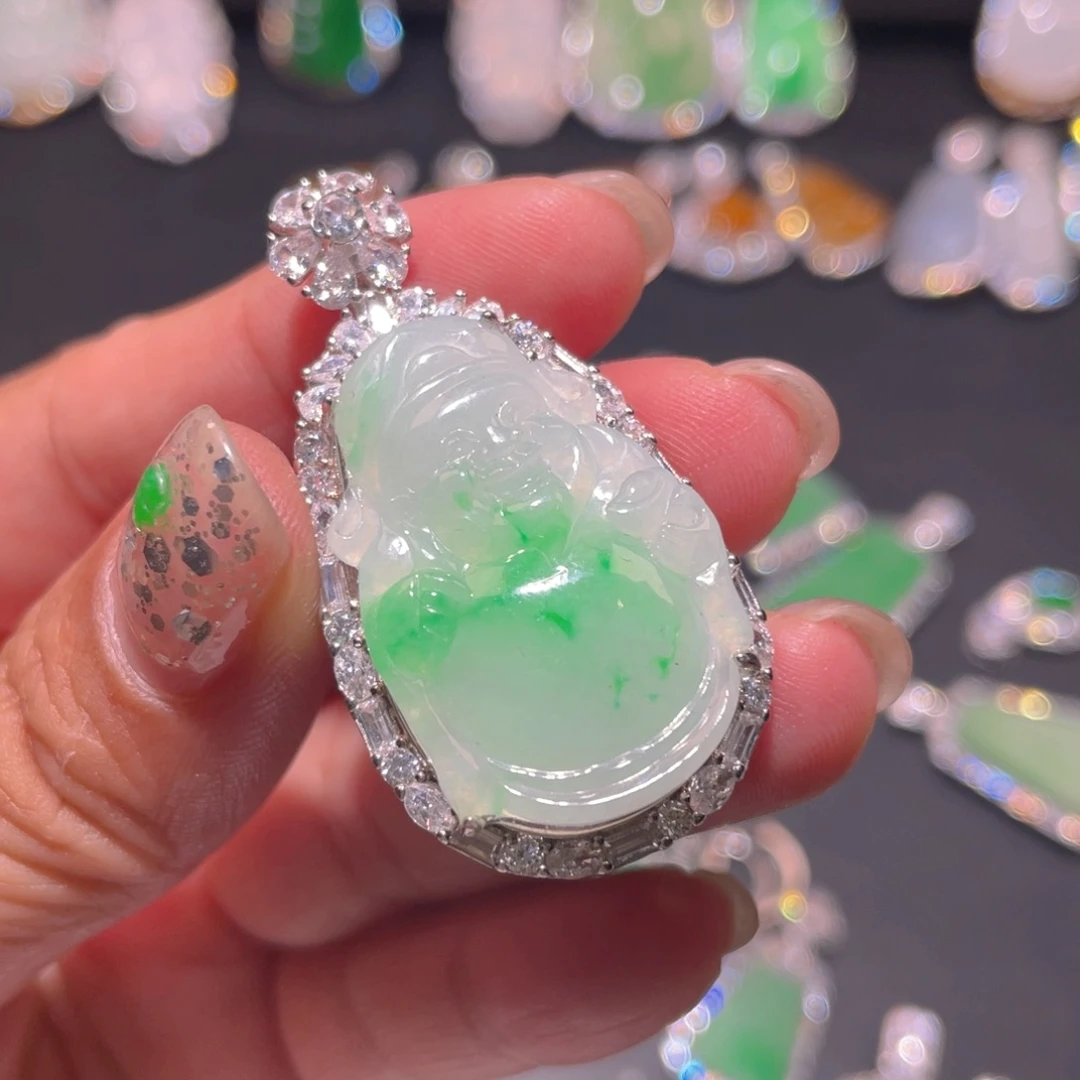 翡翠银S925镶嵌颈饰精品