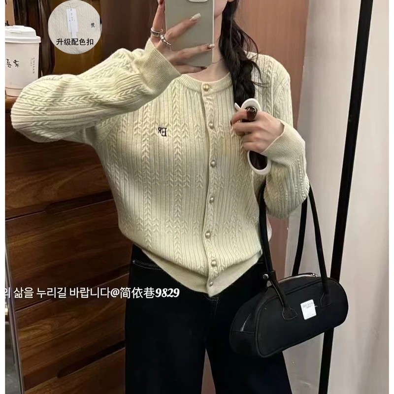 【黑色】ER字母开衫外套3588超柔软高品质圆领针织毛衣