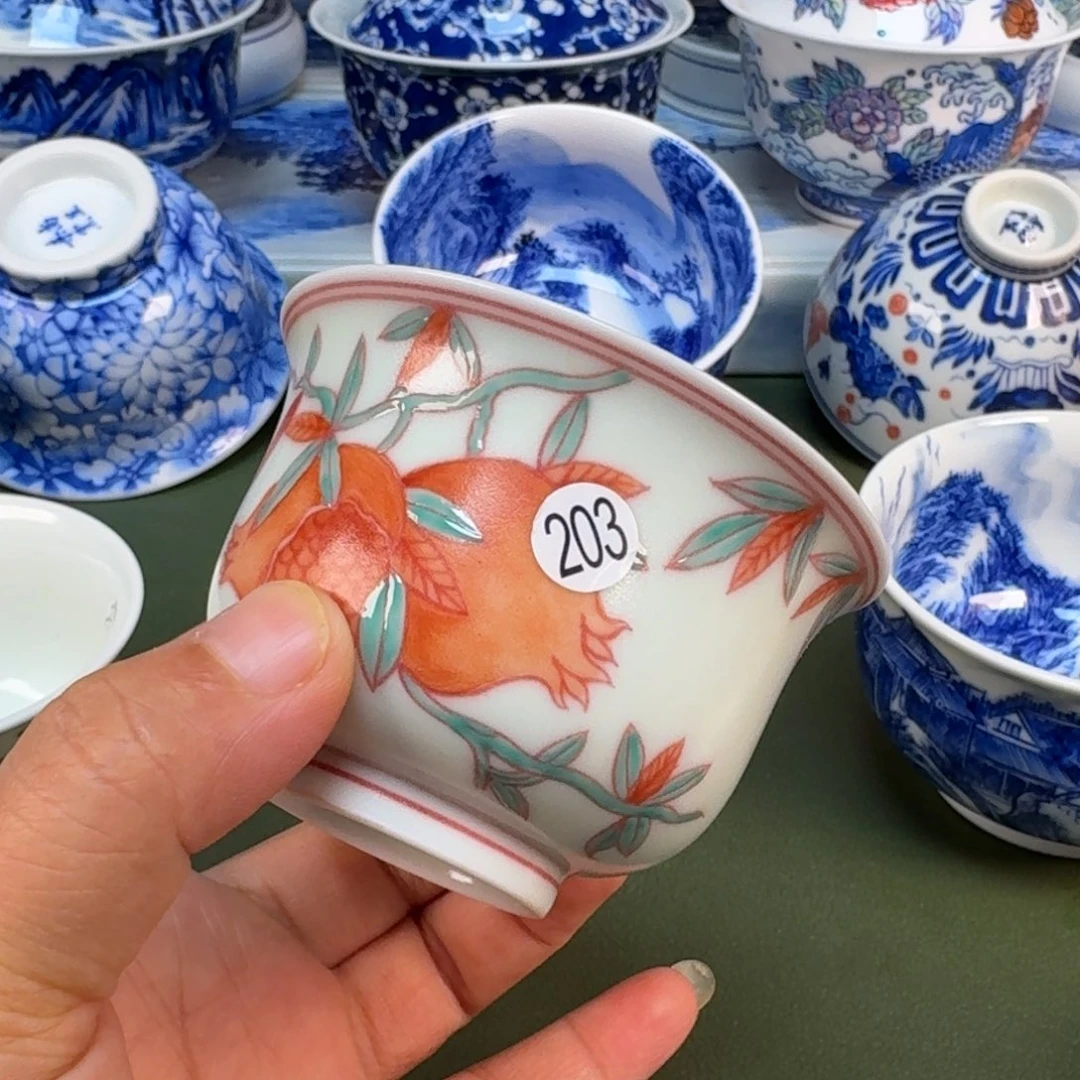 陶景德镇纯手绘茶具圆圆208