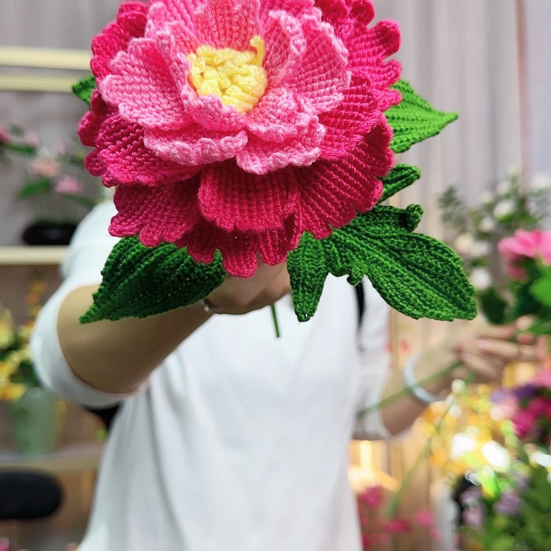 纯手工钩织手工钩织设计牡丹花