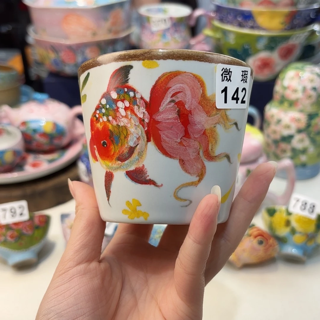 瓷片景德镇手绘高温釉下彩陶瓷茶具