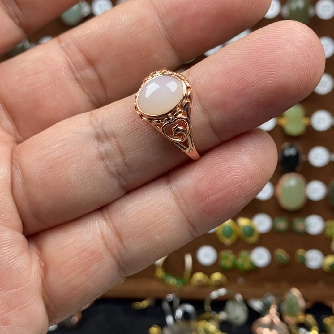 和田玉（白玉）戒指合金