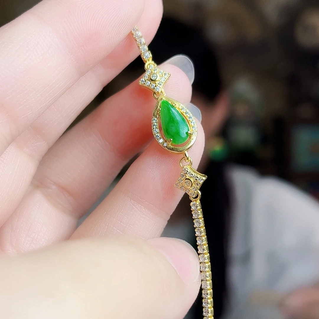 翡翠银S925镶嵌颈饰手链