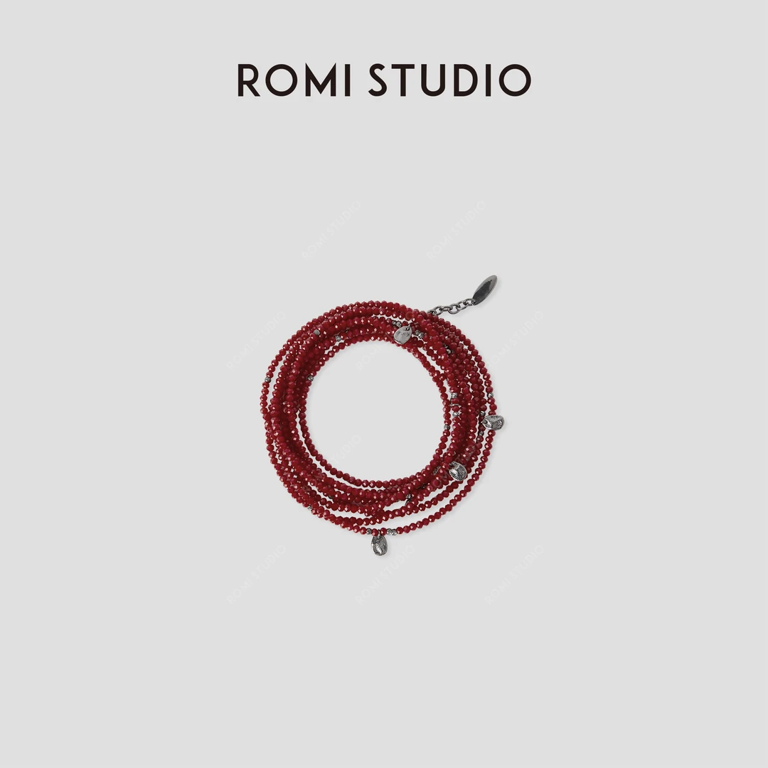ROMI STUDIO 非金属大理石手链 多层叠戴串珠手链项链 RWCRP33645