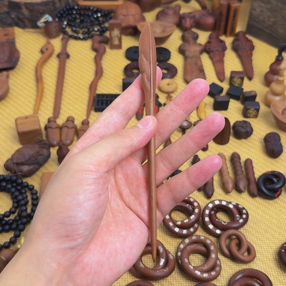 枣木羽毛发簪包邮到家