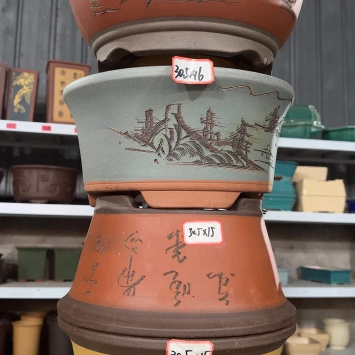 紫砂花盆100-4。