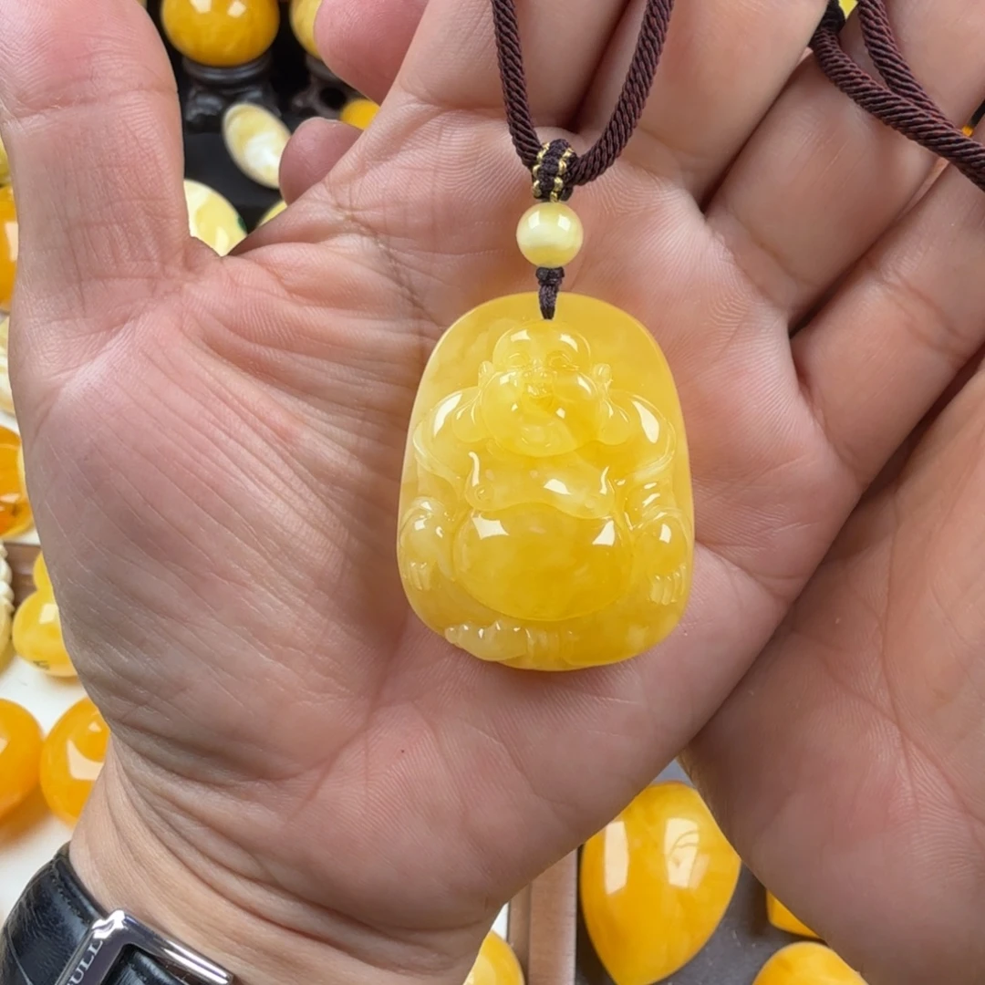 琥珀未镶嵌颈饰纯天然琥珀蜜蜡