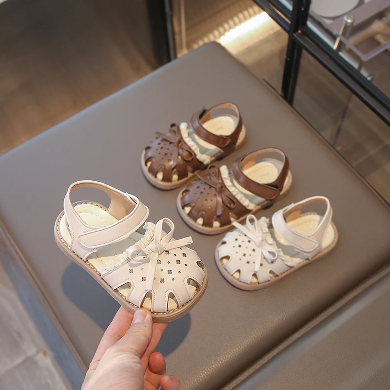21-30女童夏季防滑公主舒适学步鞋婴儿透气包头凉鞋小童宝宝