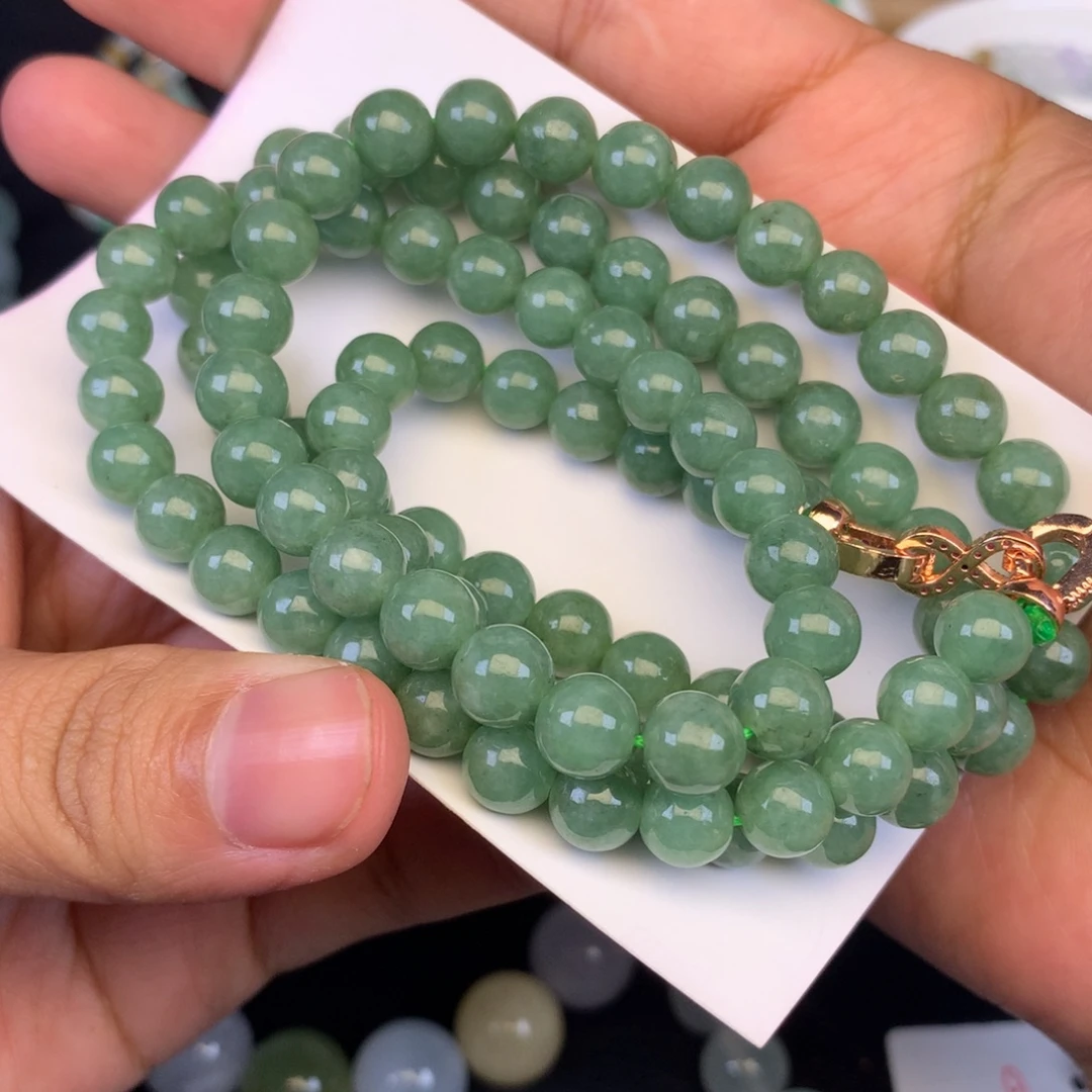 雨***妹翡翠未镶嵌颈饰天然缅甸翡翠A货卡6.8