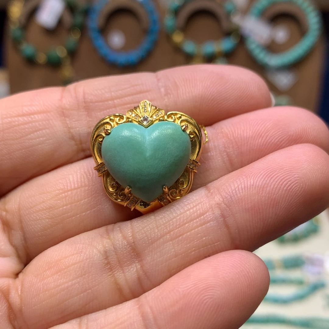 绿松石18K金镶嵌配饰