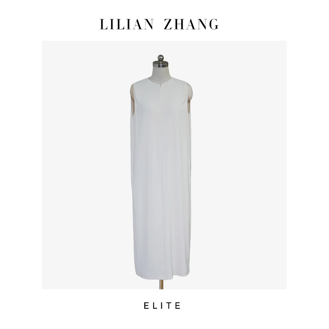 E“定制”—静奢风 ——都市摩登——风尚之选—极简无袖白色长裙 2401233
