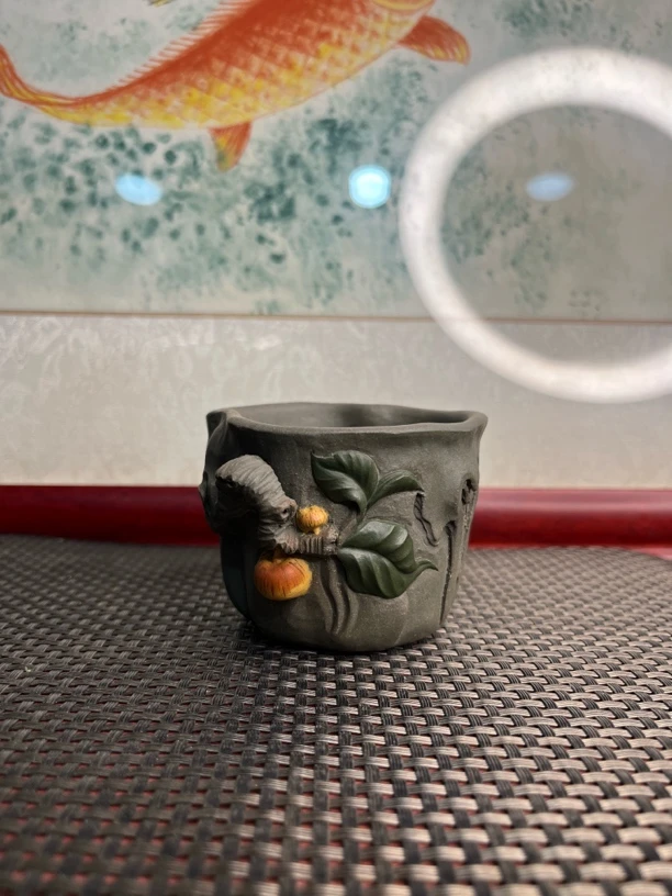 子夜老师作品手工制作“平平安安”陶瓷紫砂手绘主人杯家用茶杯茶具