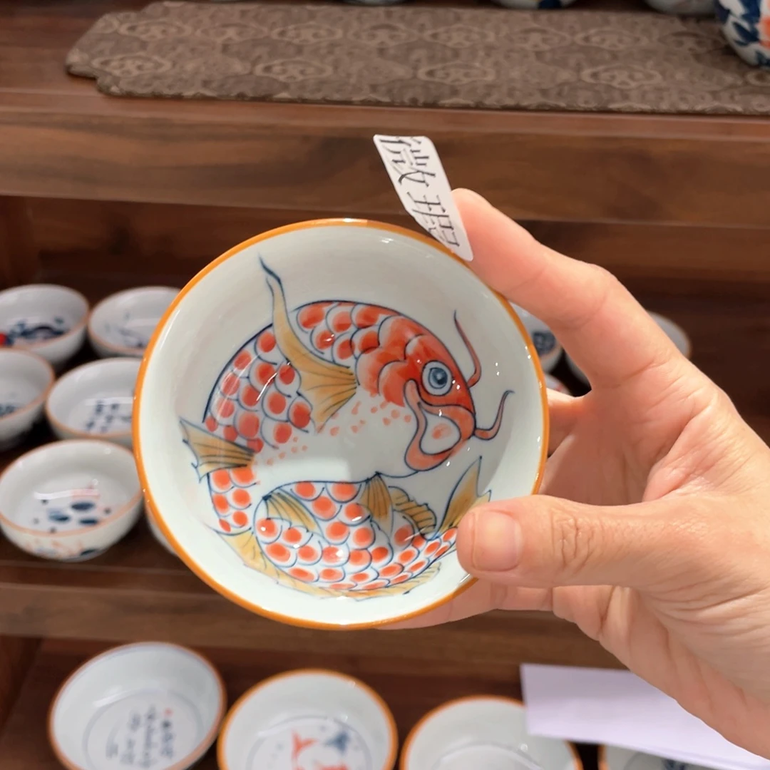 釉下手绘茶具微瑕