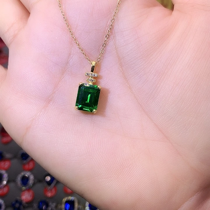 透辉石吊坠银S925镶嵌