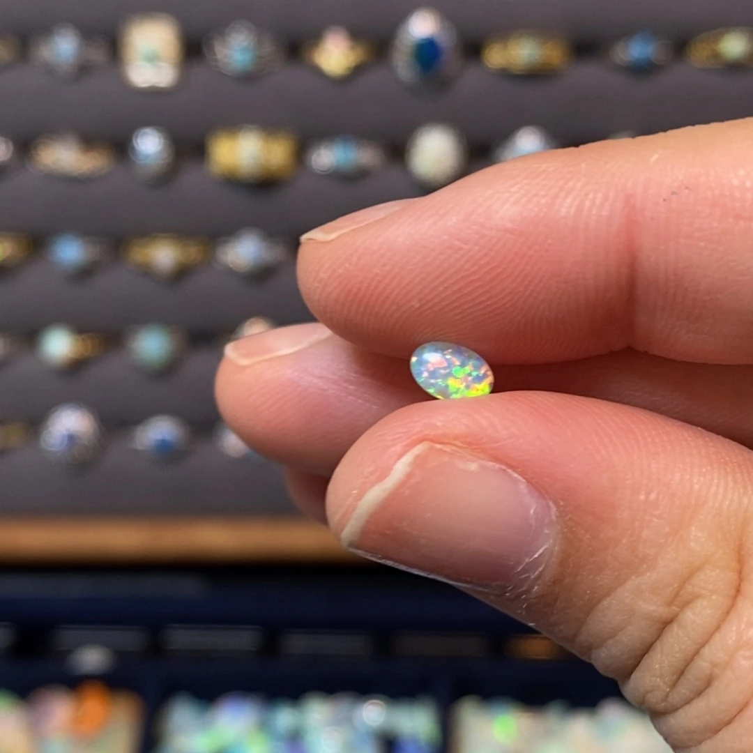 欧泊珠宝奇石银S925镶嵌小****N戒指