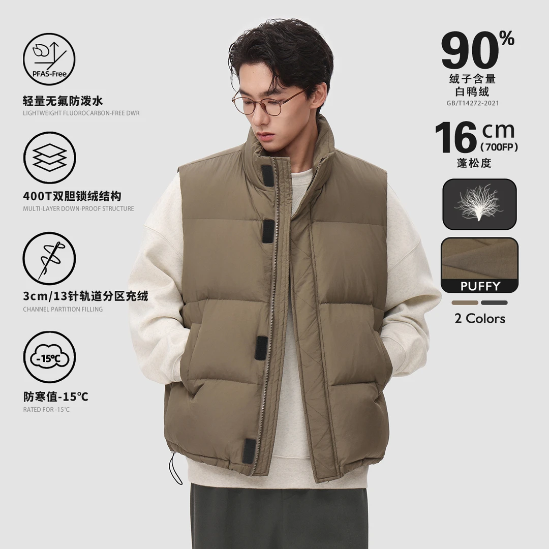 MAD官方 | 迈克罗德 90绒冬季重磅保暖加厚夹克外套男士羽绒马甲