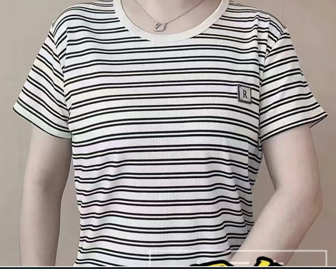 女士百搭条纹半袖 530---A465***