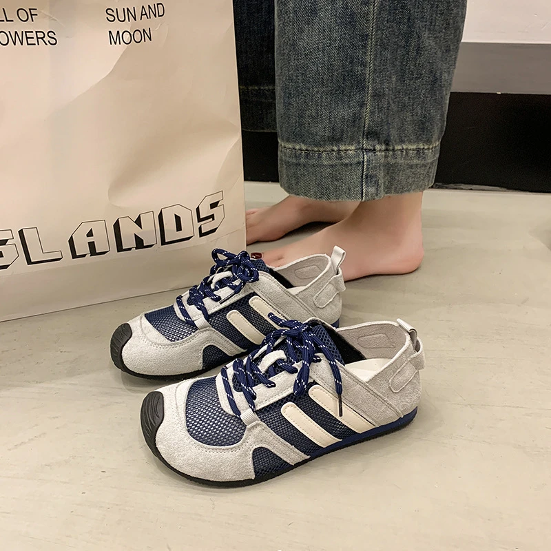 韩版阿甘鞋轻便拼色运动休闲鞋2025夏季爬山运动鞋透气防滑德训鞋