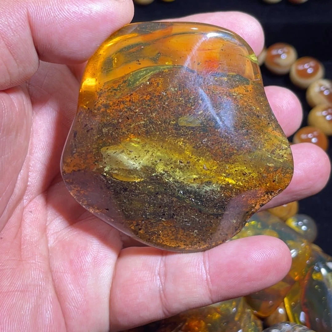心***心琥珀未镶嵌手链49克金珀裸石