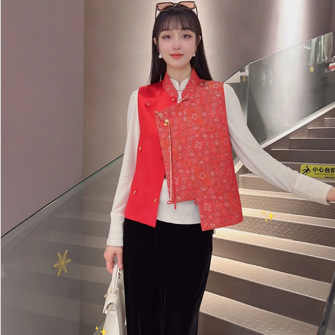 《秀秀定制》《万事如意》冬季时尚日常气质新中式中国风马甲3607