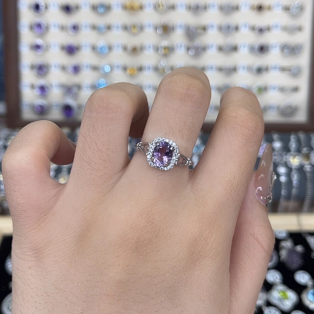 @***&银S925镶嵌紫晶戒指