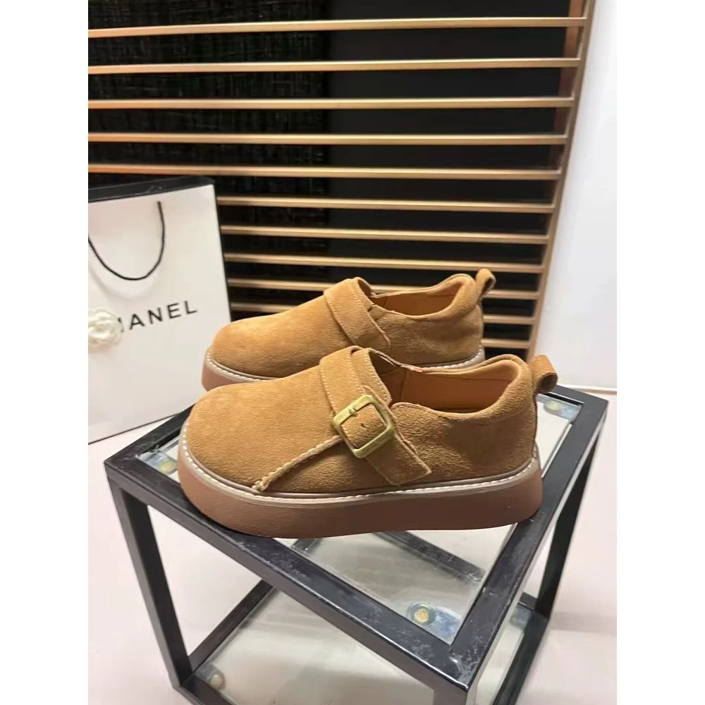 美拉德风平底面包鞋2024年秋季百搭复古懒人一脚蹬增高C12-875