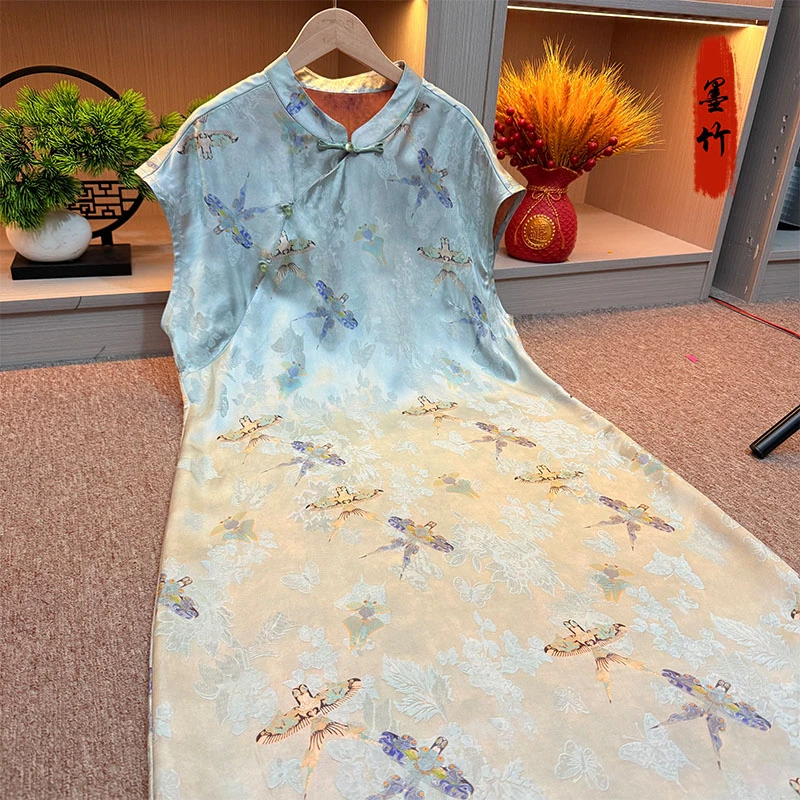 【69582】新中式中国风重工时尚宽松气质连衣裙中长款显瘦