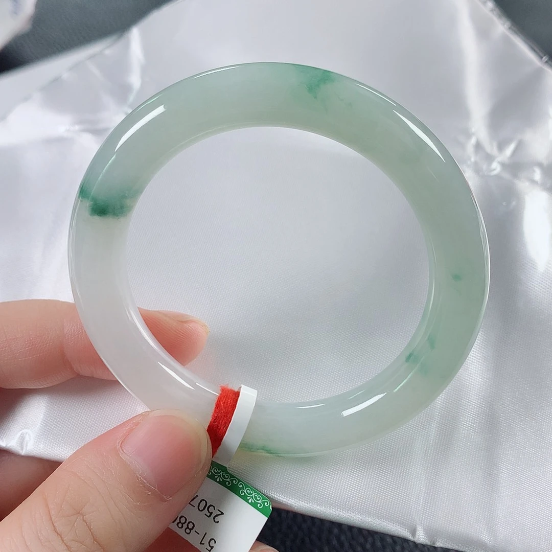 翡翠手镯未镶嵌缅甸天然翡翠手镯51圈口
