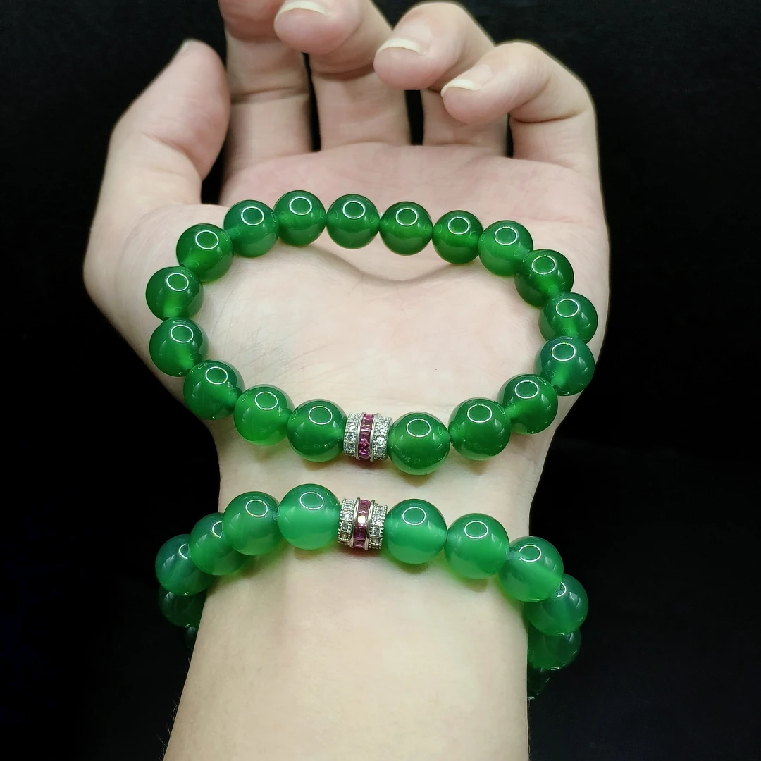 【东北哥精选】极光绿DIY单圈手串H25【多样性发其一】 约9mm+